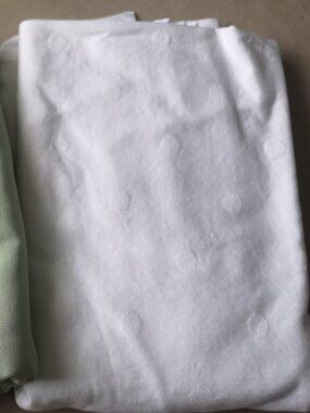 Vintage White Polkadot Table Cloth